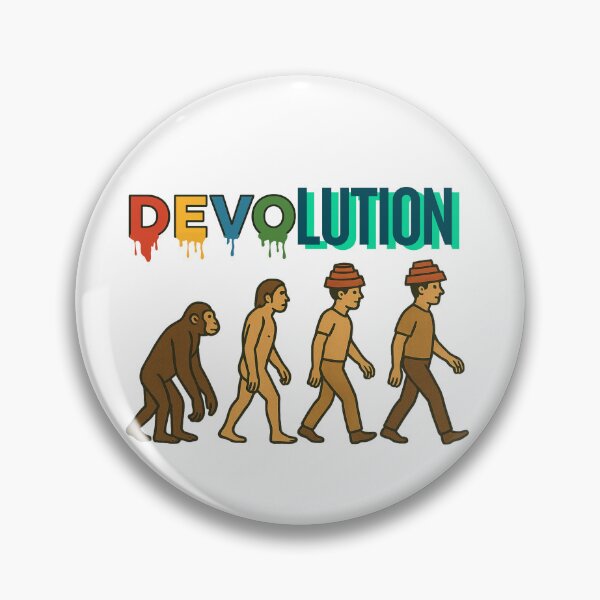 Item preview, Devolution –devo Funny Human Evolution Parody, Society Satire Illustration designed and sold by Passacagliabusra.