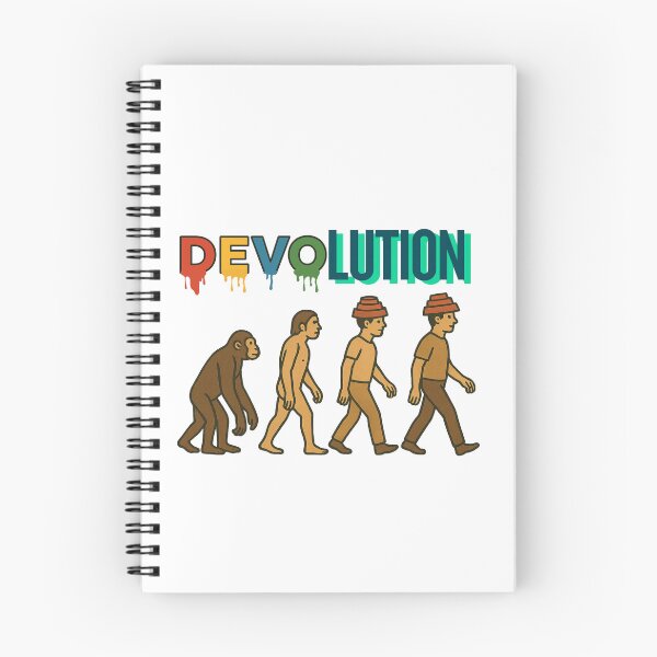 Item preview, Devolution –devo Funny Human Evolution Parody, Society Satire Illustration designed and sold by Passacagliabusra.