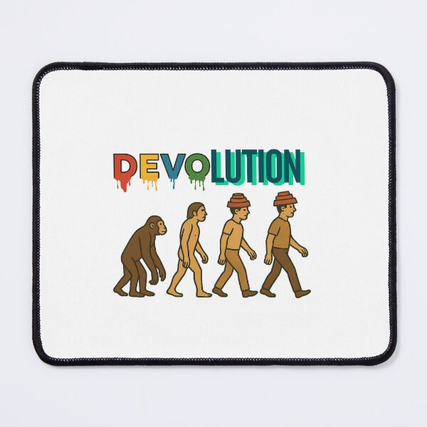 Item preview, Devolution –devo Funny Human Evolution Parody, Society Satire Illustration designed and sold by Passacagliabusra.