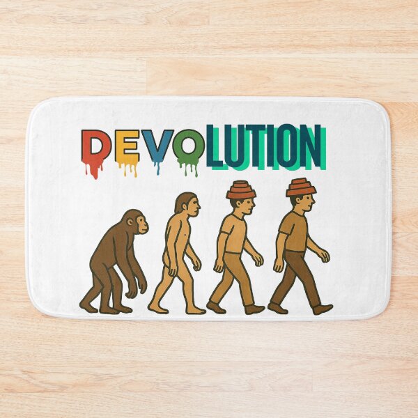 Item preview, Devolution –devo Funny Human Evolution Parody, Society Satire Illustration designed and sold by Passacagliabusra.