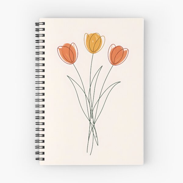 Item preview, Funda para teléfono minimalista con diseño floral de tulipanes en terracota y mostaza designed and sold by ChubbyGoong.