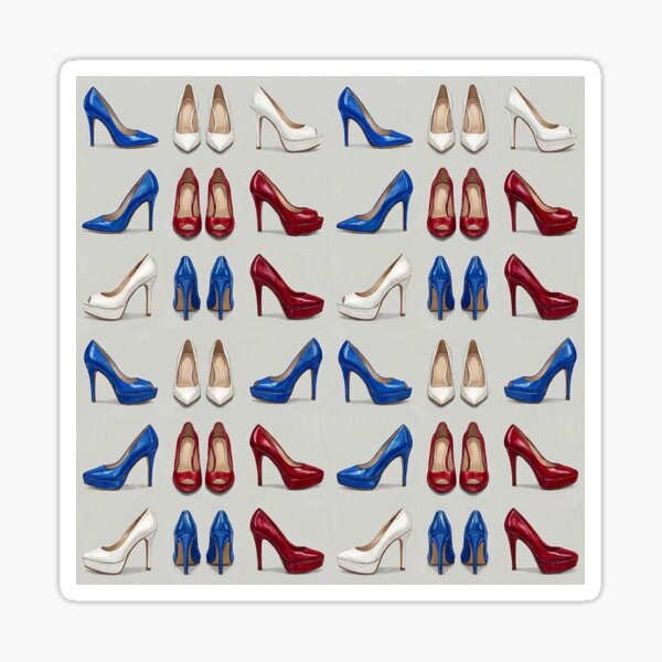 Item preview, Red White and Blue High Heel Shoes Seamless Pattern designed and sold by KiwiRider.