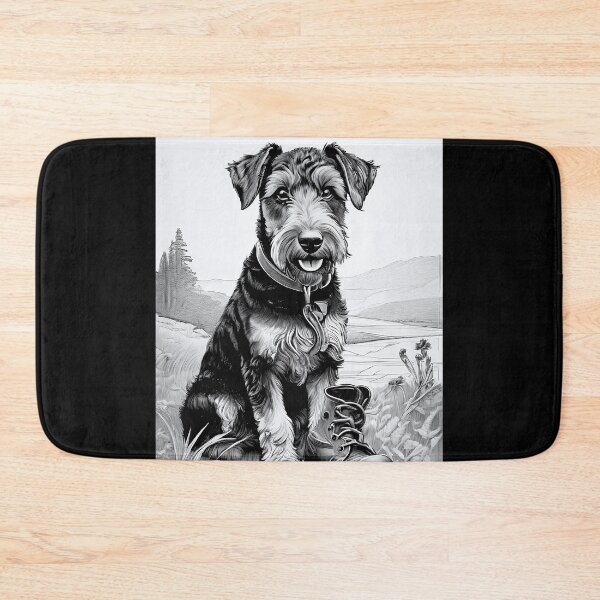 Item preview, Airedale Terrier with leather shoe black and white designed and sold by Mianku | Für das Leben.