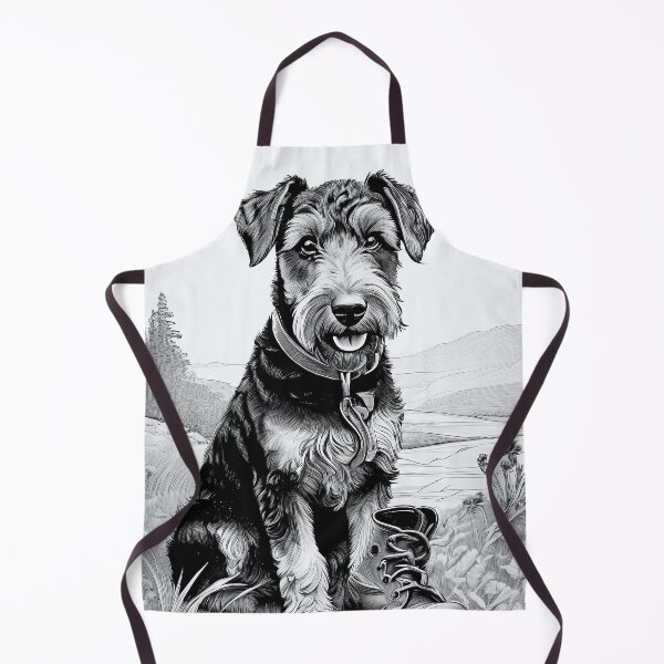 Item preview, Airedale Terrier with leather shoe black and white designed and sold by Mianku | Für das Leben.