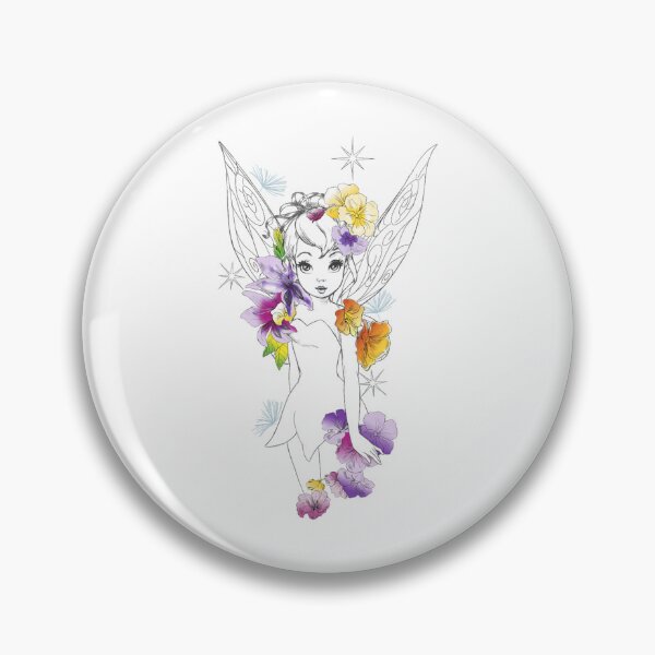 Item preview,  Tinker Bell Outline Floral Sketch Portrait  designed and sold by DeclaArie.