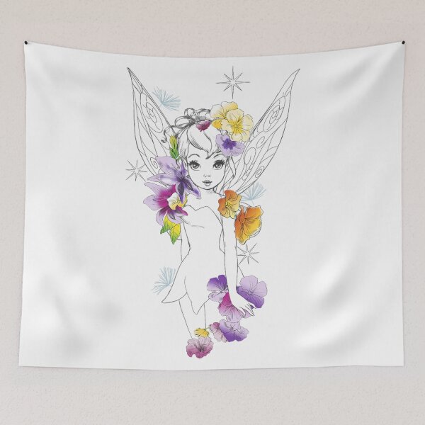Item preview,  Tinker Bell Outline Floral Sketch Portrait  designed and sold by DeclaArie.