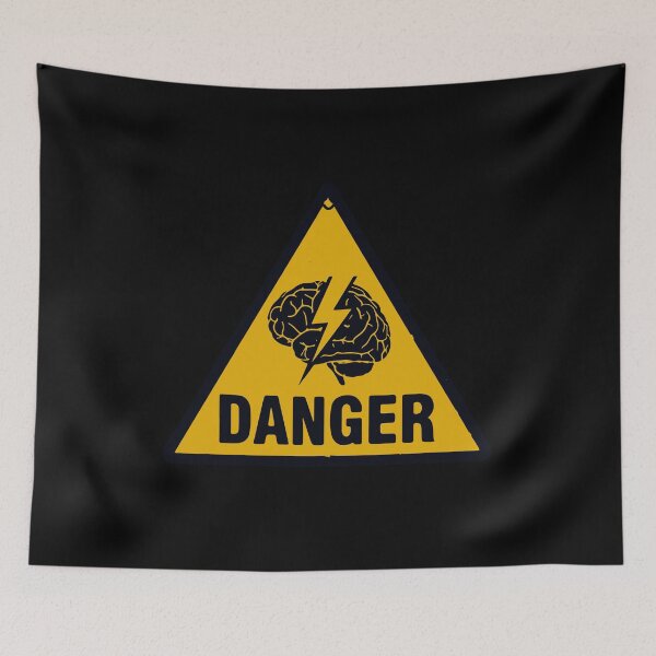 Item preview, Danger High Voltage Brain Warning Sign designed and sold by str33ty.ltd.
