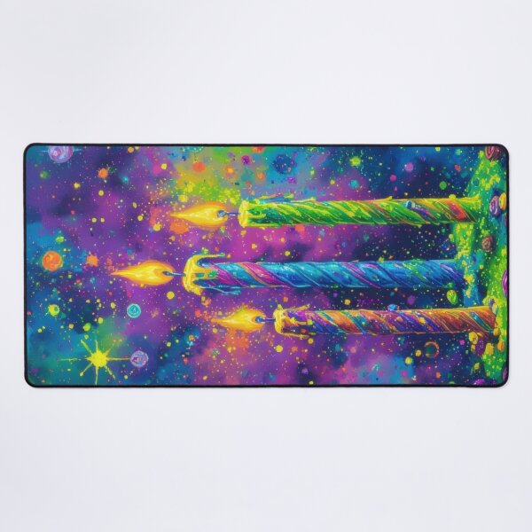 Item preview, Colorful candles against a galaxy background designed and sold by Mianku | Für das Leben.
