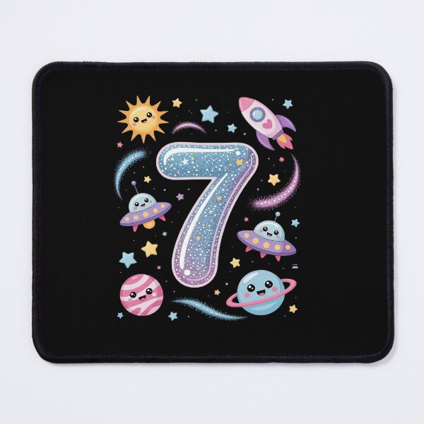Item preview, Outer Space 7 Year Old 7th Birthday Girl Party Space designed and sold by Catharsiscath.