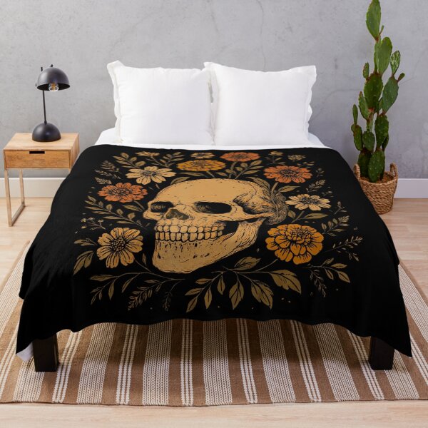 Item preview, Fairycore Flowers Skull Whimsical Art Style Florals Vintage designed and sold by TommieJune.
