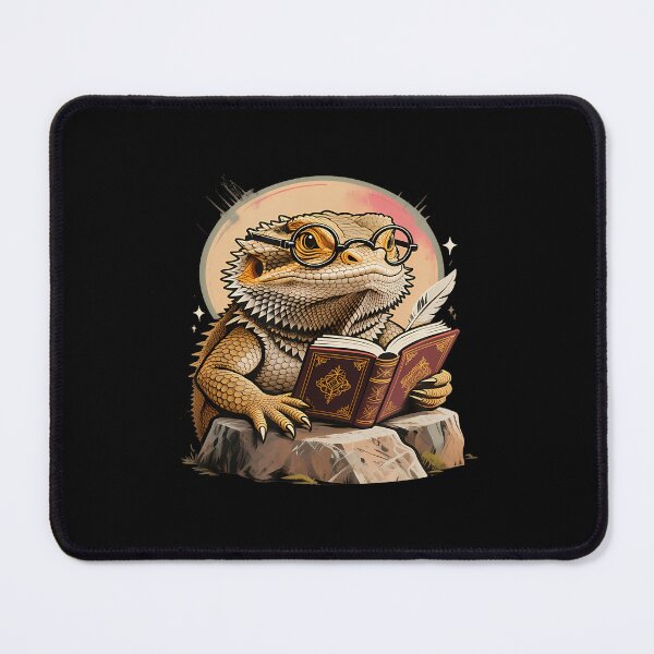 Item preview, Nerdy Bearded Dragon Glasses Book Reading designed and sold by malhanasbih.