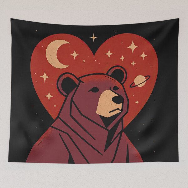 Item preview, Abstract Cosmic Bear in Heart Shape designed and sold by elgreko.