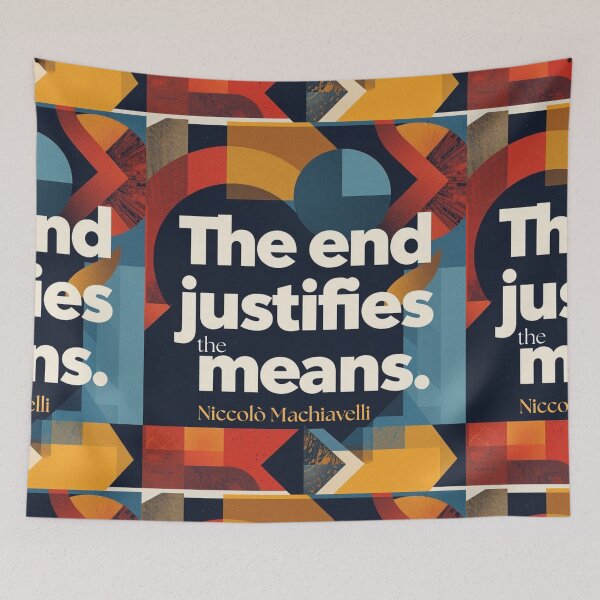 Item preview, 'The end justifies the means' phylosophy quote by Niccolò Machiavelli designed and sold by Filologica.