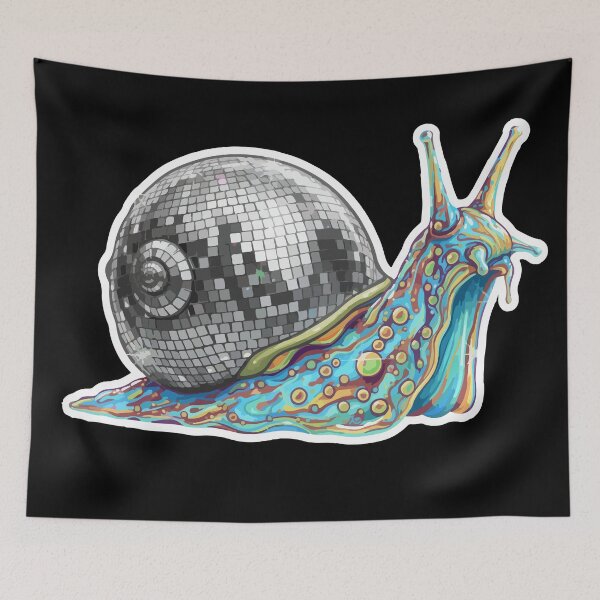 Item preview, Disco Snail - cute psychedelic silver disco snail  designed and sold by Prtina.