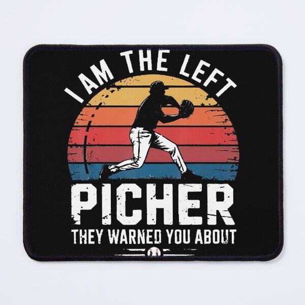 Item preview, I Am Theleft Pitcher They Warned You About Baseball Retro designed and sold by FernLela.