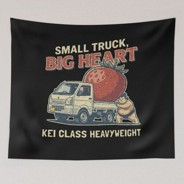 Item preview, Small Truck Big Heart - Funny Sumo & Strawberry Kei Truck Art designed and sold by AdyKurniawan.