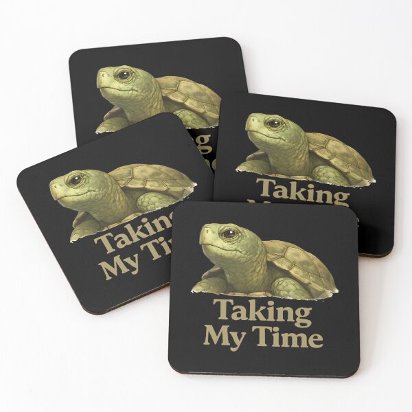 Item preview, Taking My Time Turtle – Cozy Slow Living Animal Illustration designed and sold by ZuToMi.