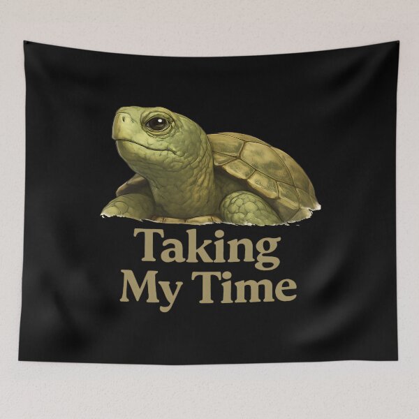 Item preview, Taking My Time Turtle – Cozy Slow Living Animal Illustration designed and sold by ZuToMi.
