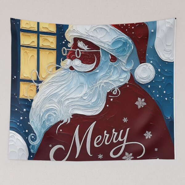 Item preview, Impasto Santa Silhouette T-Shirt  Merry Christmas Textured Art Tee  Festive Abstract Painting Style Holiday Card  Unique Artistic Gift designed and sold by ZyxDes.