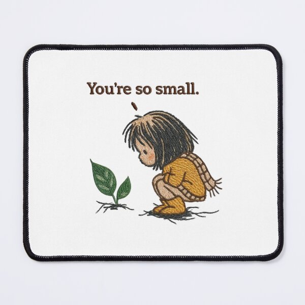 Item preview, You’re So Small – Hand-Embroidered Growth & Innocence Sticker Art designed and sold by Gurjeetpixelart.