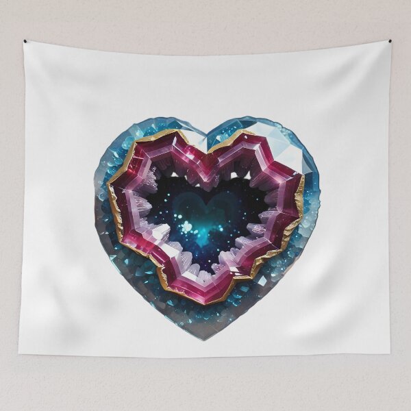 Item preview, Heart-shaped geode with cosmic aura designed and sold by Mianku | Für das Leben.