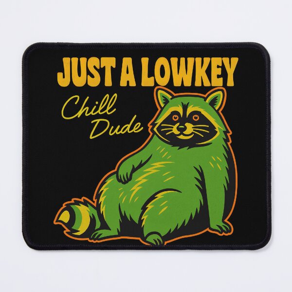 Item preview, Just A Lowkey Chill Dude Cute Raccoon Funny Meme designed and sold by SpookshowDesign.