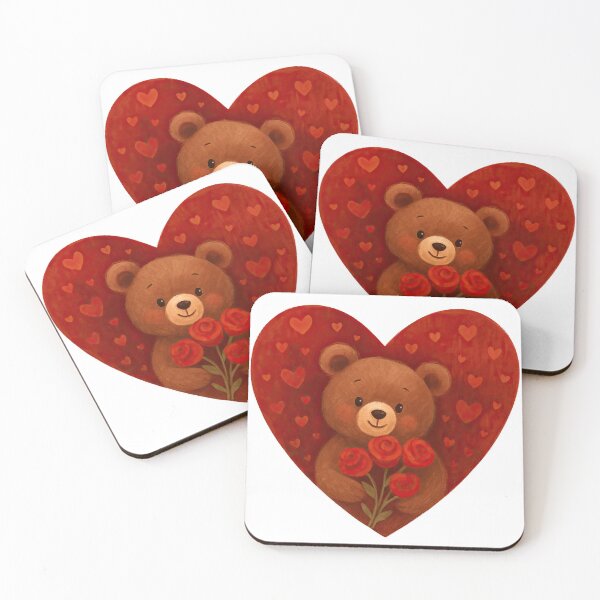 Item preview, Teddy Bear Heart – Romantic “For You” Illustration | Cute Love Gift Design designed and sold by elgreko.