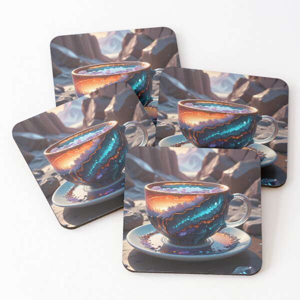 Item preview, Cosmic teacup in a rocky landscape designed and sold by Mianku | Für das Leben.