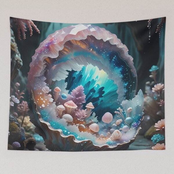 Item preview, Enchanted crystal cave with flora and fauna designed and sold by Mianku | Für das Leben.