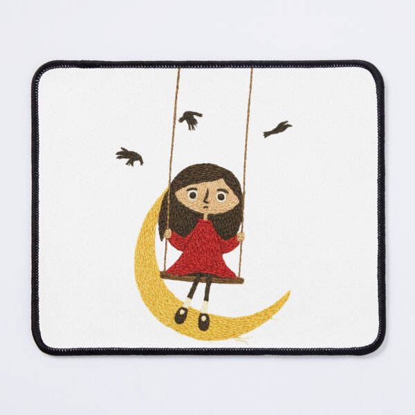 Item preview, Moon Swing – Hand-Embroidered Dreamy Night Sticker Art designed and sold by Gurjeetpixelart.
