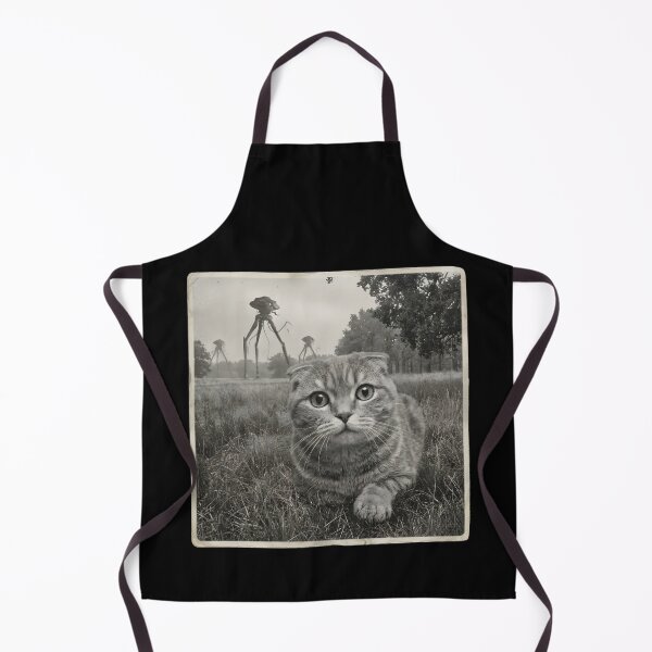Item preview, SPOOKED CUTE CAT HIDING FROM BROACHING ALIENS alien invasion science fiction sci fi cat lover kitten parent cat owner designed and sold by Jt41.