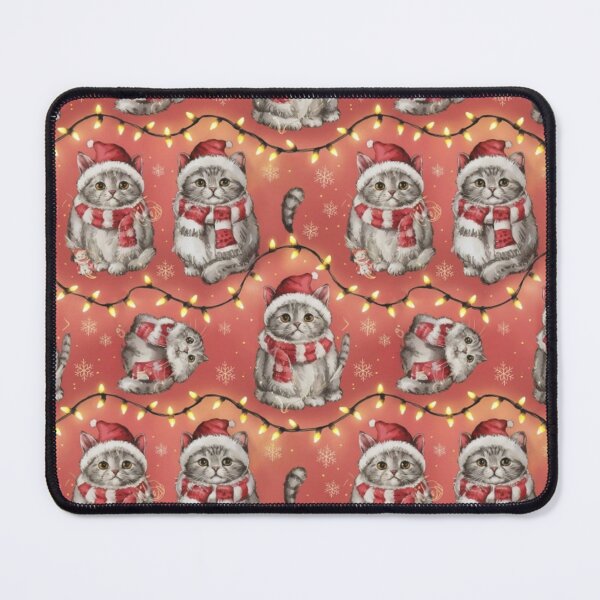 Item preview, Ragdoll Cat Seamless Christmas Pattern Throw Pillow & Blanket | Whimsical Kitty Santa Hat Snowflake Decor | Cozy Holiday Pet Lover Gift designed and sold by ZyxDes.
