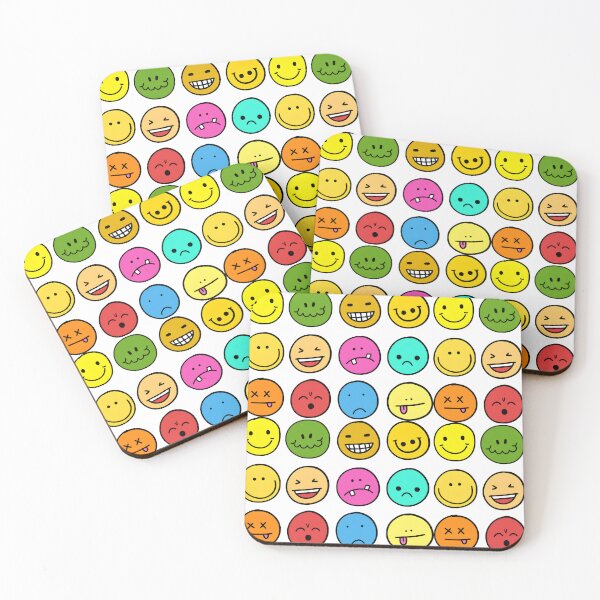 Item preview, Cute Colorful Emoji Faces – Fun Expression Sticker Style Art designed and sold by Rangmanch.