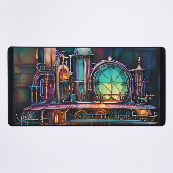 Item preview, Floating steampunk city with futuristic elements designed and sold by Mianku | Für das Leben.