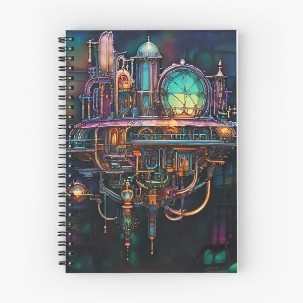 Item preview, Floating steampunk city with futuristic elements designed and sold by Mianku | Für das Leben.