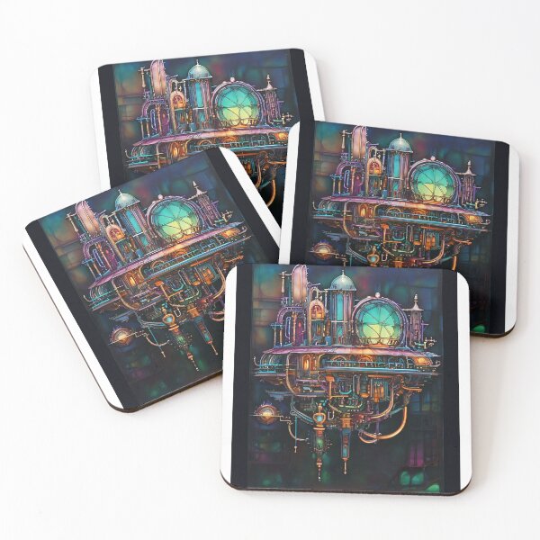 Item preview, Floating steampunk city with futuristic elements designed and sold by Mianku | Für das Leben.