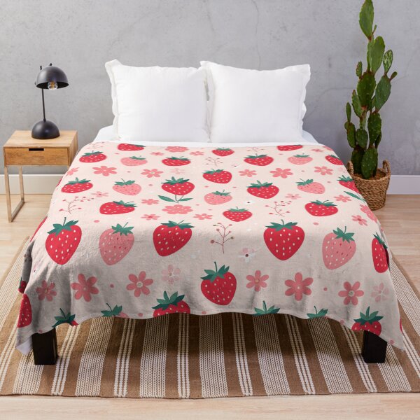 Item preview, Cute Strawberry & Pink Blossom Pattern • Sweet Fruit Aesthetic designed and sold by baheeya.