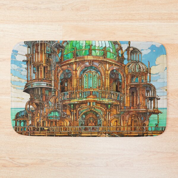Item preview, Steampunk architecture on the water building designed and sold by Mianku | Für das Leben.