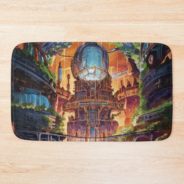 Item preview, Futuristic cityscape with lush vegetation designed and sold by Mianku | Für das Leben.