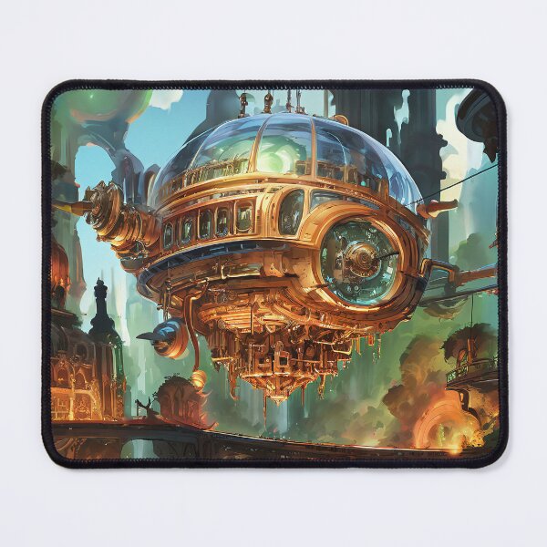 Item preview, Steampunk airship over architectural cityscape designed and sold by Mianku | Für das Leben.