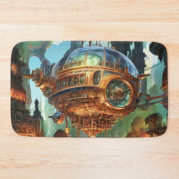 Item preview, Steampunk airship over architectural cityscape designed and sold by Mianku | Für das Leben.