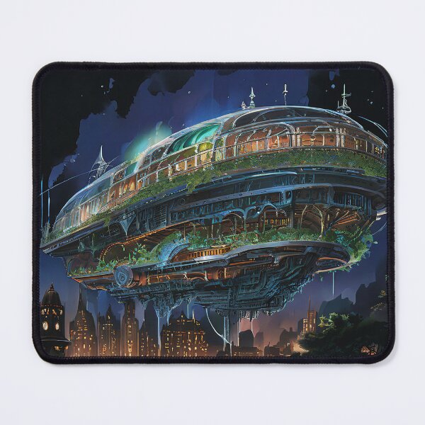 Item preview, A suspended greenhouse above a nighttime metropolis designed and sold by Mianku | Für das Leben.