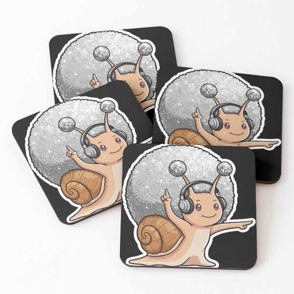 Item preview, Disco Snail - cute afro dancing silver mirror ball disco snail  designed and sold by Prtina.
