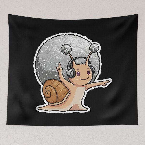 Item preview, Disco Snail - cute afro dancing silver mirror ball disco snail  designed and sold by Prtina.