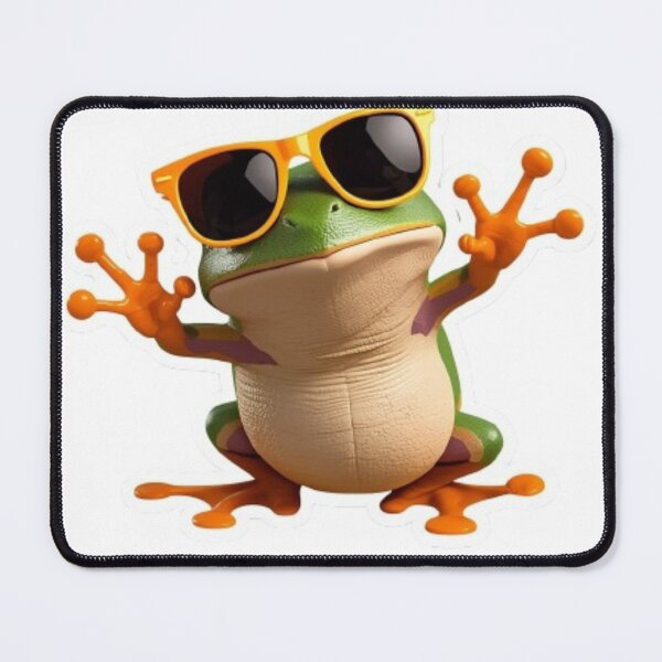 Item preview, Cool Kawaii Frog with Sunglasses – Funny 3D designed and sold by MiniPrintMagic.