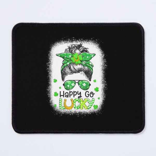 Item preview, Happy Go Lucky Messy Bun Women Shamrock St Patricks Day designed and sold by Rrettgison.