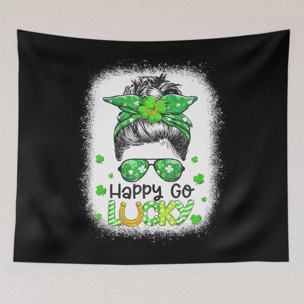 Item preview,  Happy Go Lucky Messy Bun Women Shamrock St Patricks Day  designed and sold by Rrettgison.