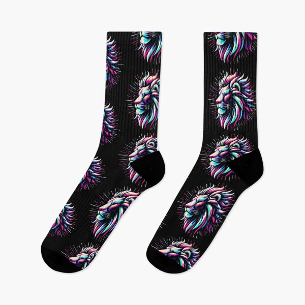 Item preview, Neon Lion Profile – Vibrant Synthwave Lion Art designed and sold by Dogandesighn.