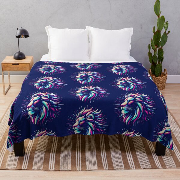 Item preview, Neon Lion Profile – Vibrant Synthwave Lion Art designed and sold by Dogandesighn.
