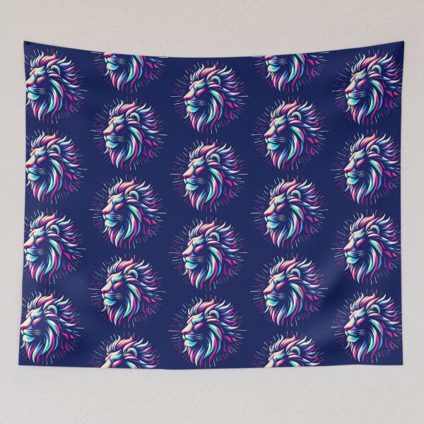 Item preview, Neon Lion Profile – Vibrant Synthwave Lion Art designed and sold by Dogandesighn.